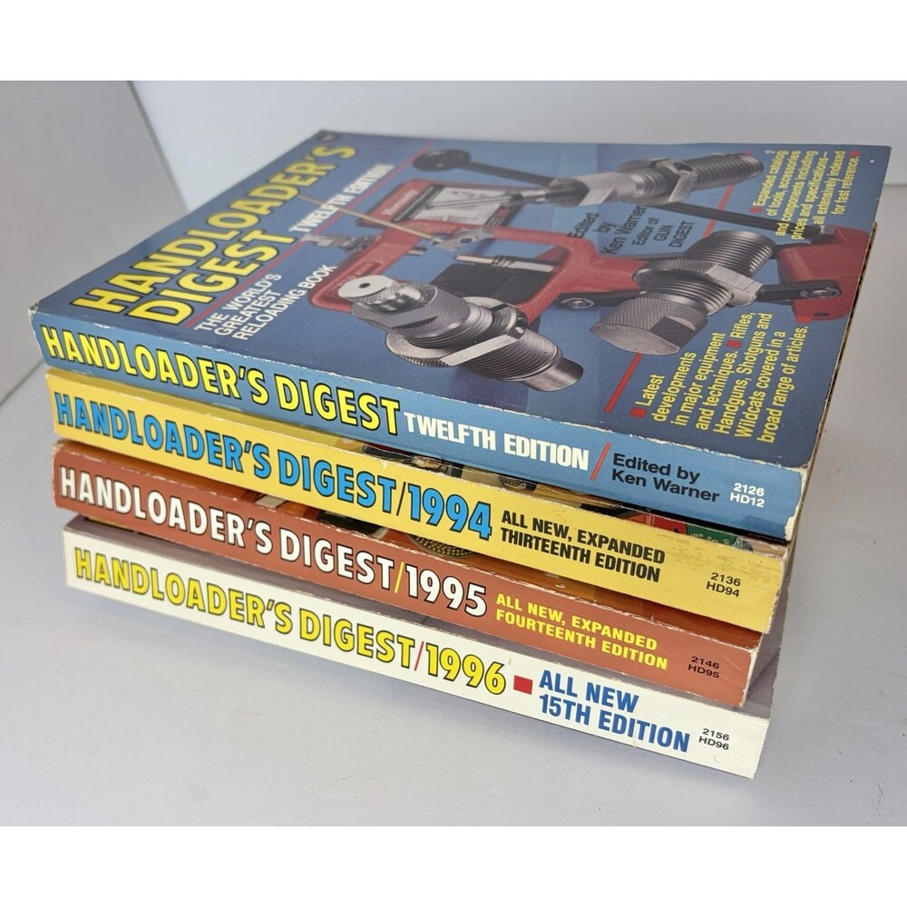 Handloaders Digest Vintage Lot 4 Books: 1993-1996 Bob Bell, Editor DBI Books